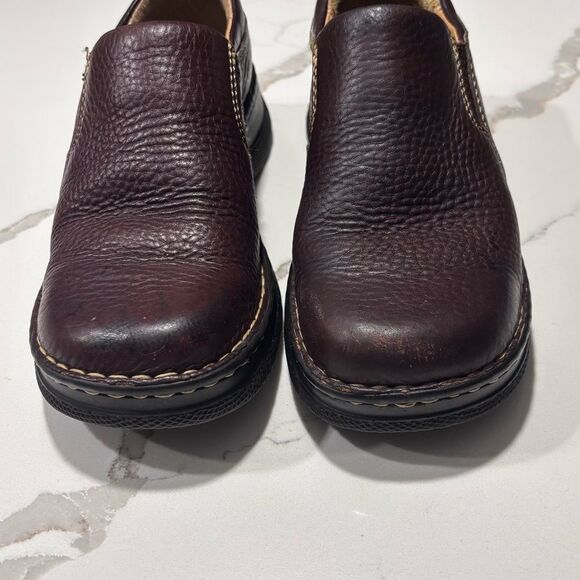 Born | Handcrafted Footwear Women’s Brown Pebbled Leather Slip on Loafers Size 6 - Picture 3 of 14